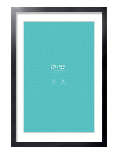 LaVie Home 14x18 Picture Frame Black Poster Frame,Display Pictures 12x16 with Mat or 14x18 Without Mat, Stable and Sturdy Frame and Polished Plexiglass, Horizontal and Vertical Format of The Walls