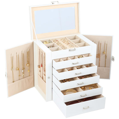 BOOVO Large Jewelry Box for Women 6 Layer