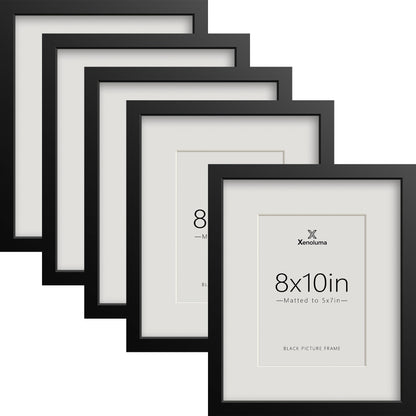 8.5 By 11 Picture Frames 6x8 with Mat - Black Photo Frame 1 Pack
