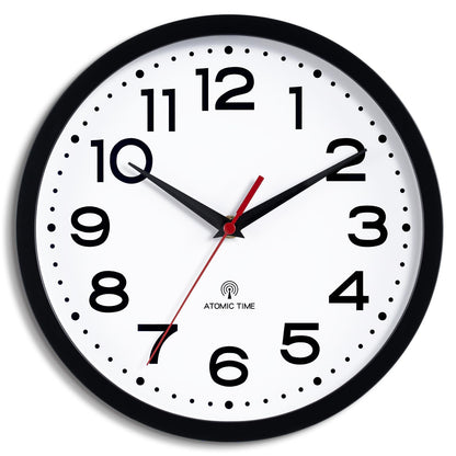 Roymnie 8 Inch Small Wall Clock, Battery Operated Silent Non Ticking Black