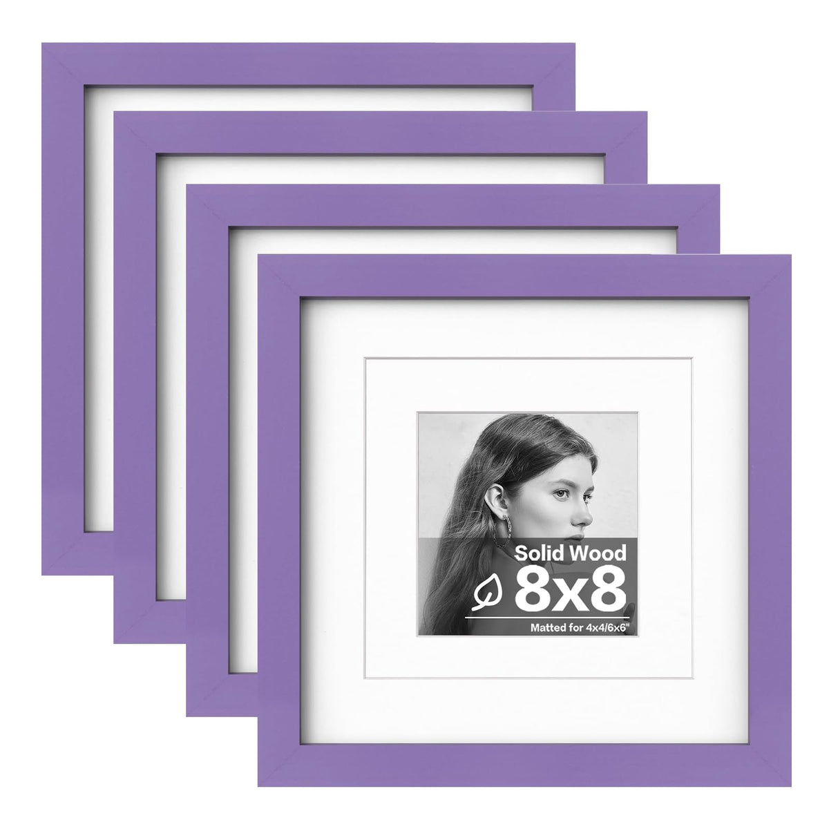 Egofine 11x14 Picture Frames 4 Pack Display Pictures 5x7/8x10 with Mat or 11x14 Without Mat Made of Solid Wood Covered by Plexiglass for Table Top Display and Wall Mounting Photo Frame, Light Brown