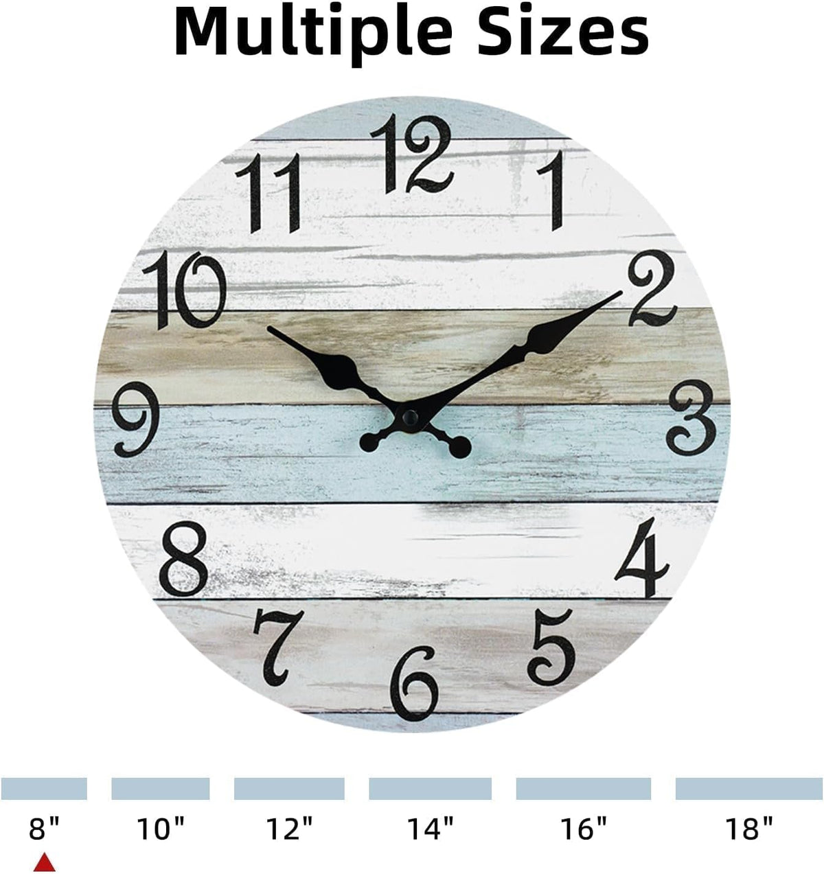 CHYLIN Wall Clock Non-Ticking Battery Operated Silent Rustic Coastal