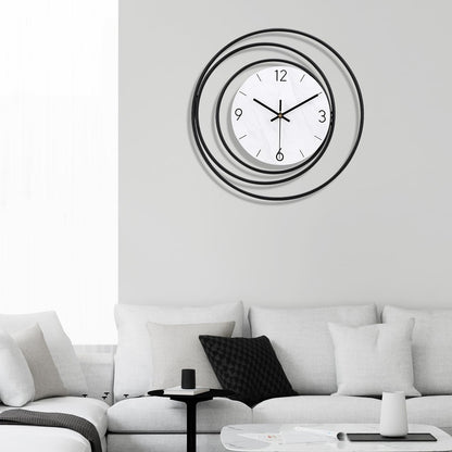 Dankeit 13inch Decorative Wall Clock, Silent Non-Ticking Quality Quartz Battery Operated, Large Wall Clock for Living Room Kitchen Home Bathroom Bedroom Wall Decor, Black