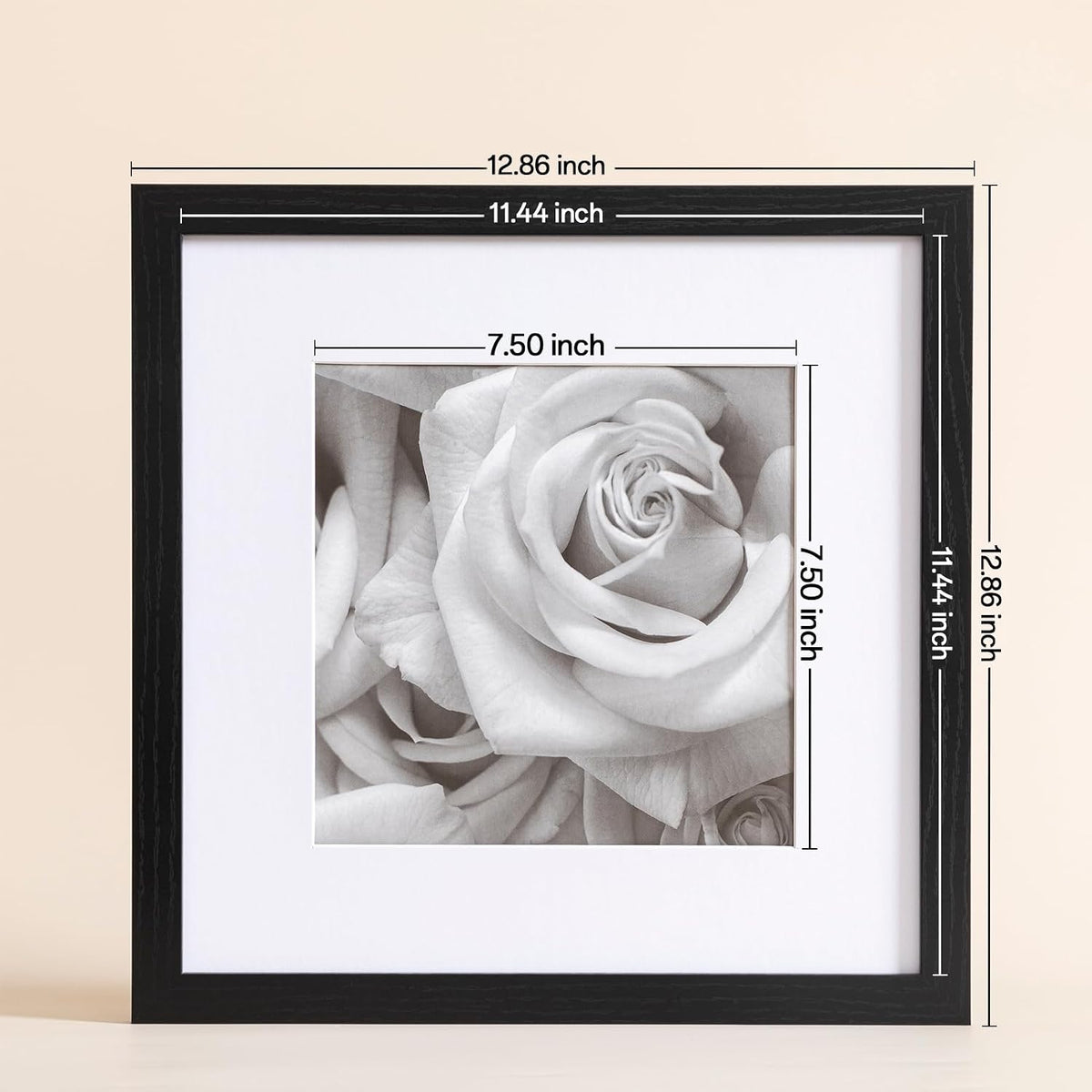 eletecpro Picture Frames Set of 9, 12x12 in, Acrylic Cover, Black