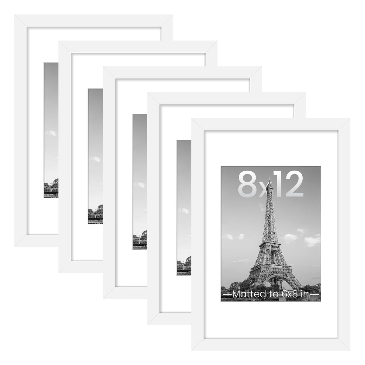upsimples 8x10 Picture Frames, Gallery Wall Frames Set of 5, Black