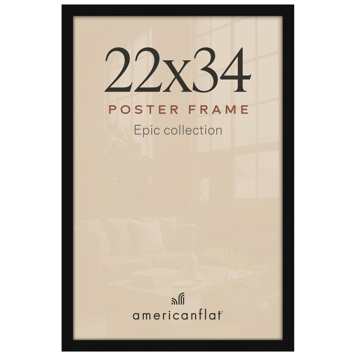 Americanflat 16x20 Poster Frame - Engineered Wood - Black