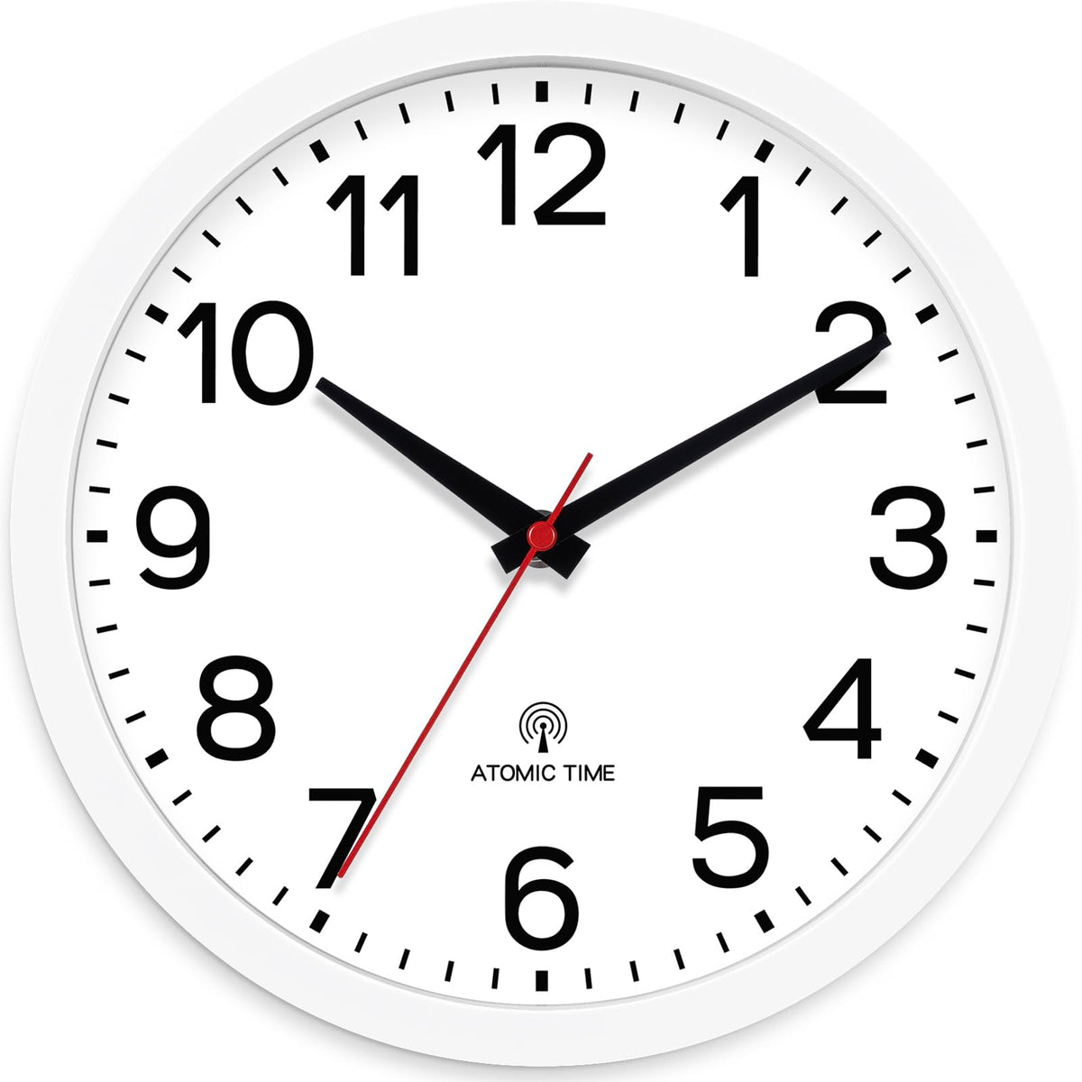 AKCISOT 8 Inch Wall Clock, Silent Battery Operated Analog Clock, Black