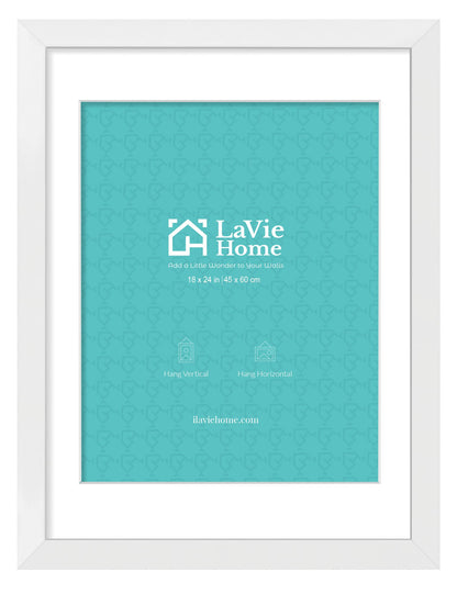 LaVie Home 14x18 Picture Frame Black Poster Frame,Display Pictures 12x16 with Mat or 14x18 Without Mat, Stable and Sturdy Frame and Polished Plexiglass, Horizontal and Vertical Format of The Walls