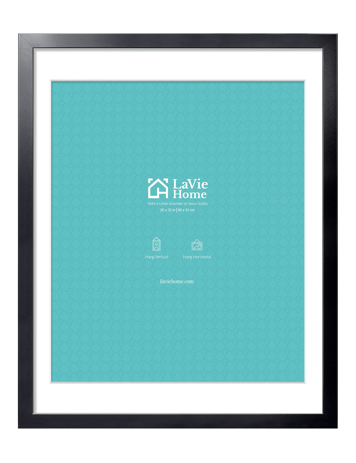 LaVie Home 14x18 Picture Frame Black Poster Frame,Display Pictures 12x16 with Mat or 14x18 Without Mat, Stable and Sturdy Frame and Polished Plexiglass, Horizontal and Vertical Format of The Walls