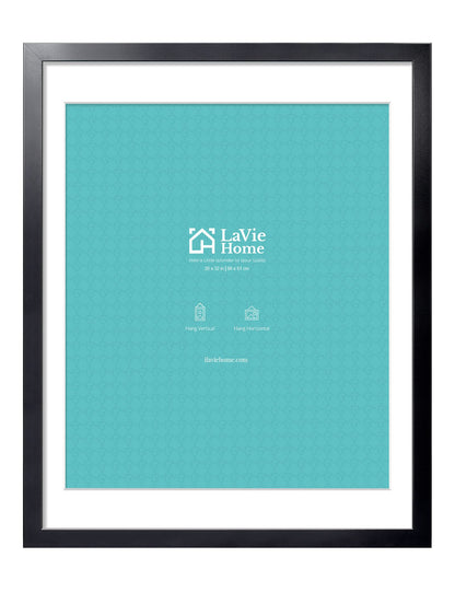 LaVie Home 14x18 Picture Frame Black Poster Frame,Display Pictures 12x16 with Mat or 14x18 Without Mat, Stable and Sturdy Frame and Polished Plexiglass, Horizontal and Vertical Format of The Walls