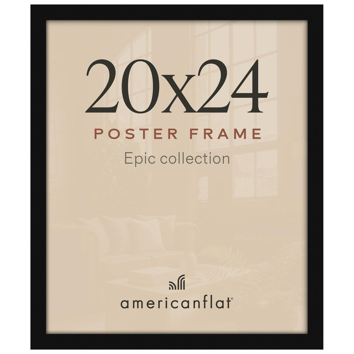 Americanflat 16x20 Poster Frame - Engineered Wood - Black