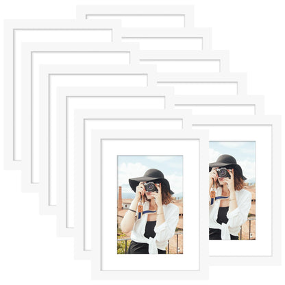 Picrit 8x10 Picture Frame Set of 12, Modern Gallery Wall Frames, Black