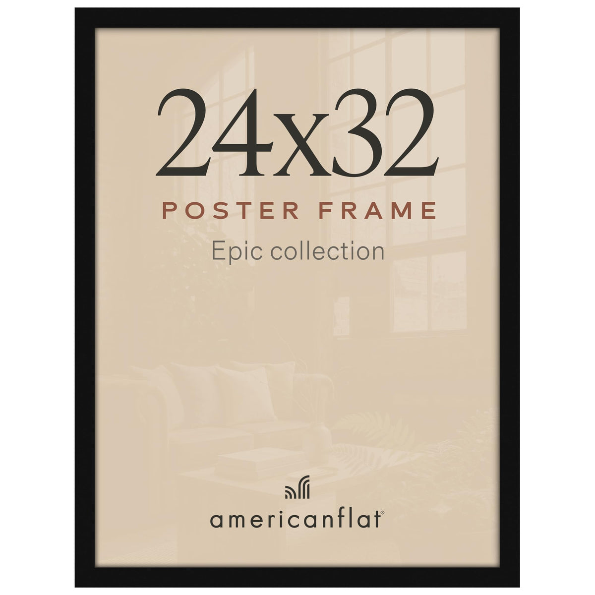 Americanflat 16x20 Poster Frame - Engineered Wood - Black