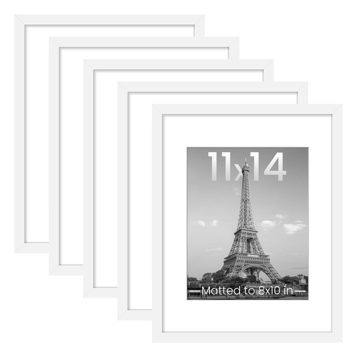 upsimples 8x10 Picture Frames, Gallery Wall Frames Set of 5, Black