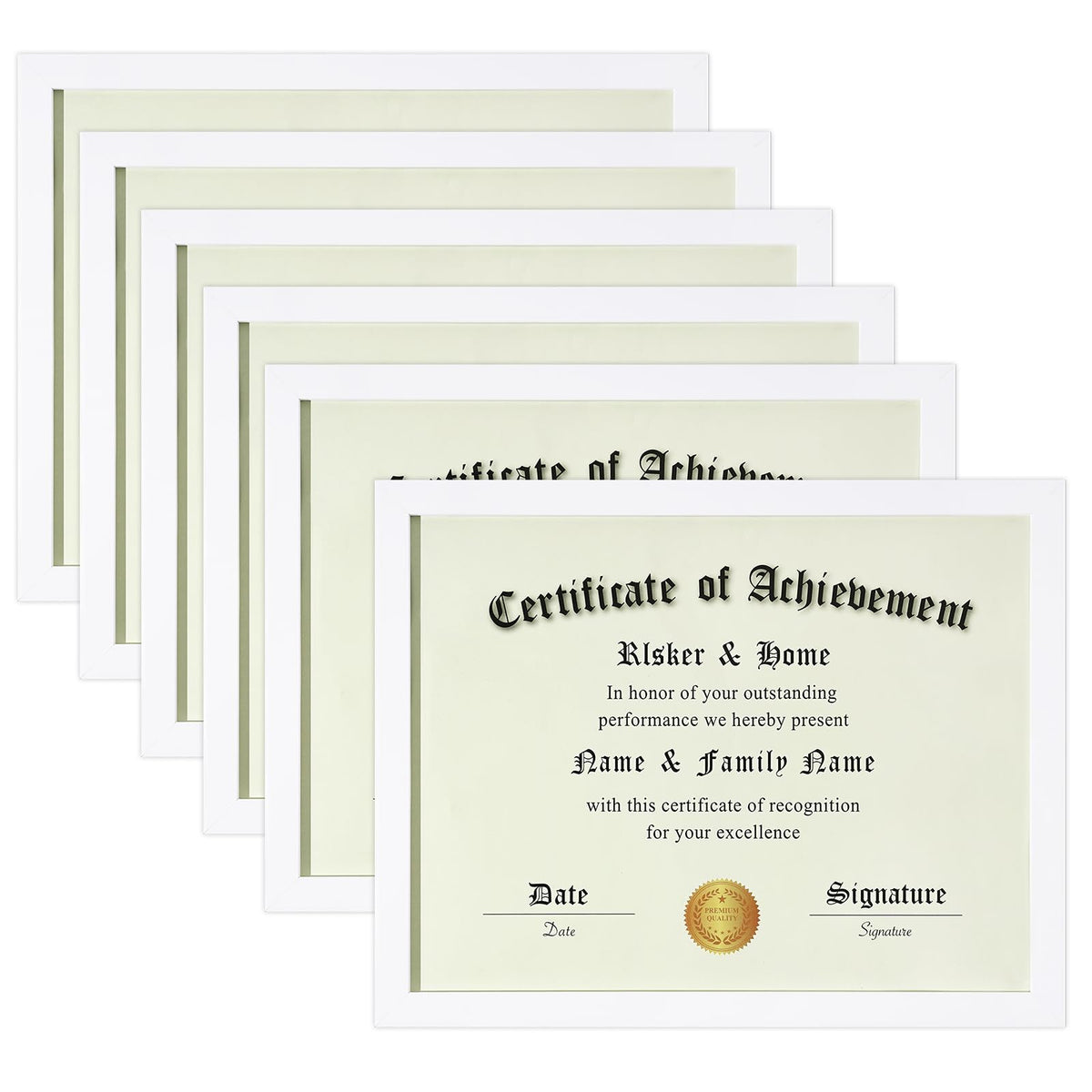 ELSKER&HOME 8.5x11 Picture Frame Certificate Document Frame 6 Pack Glass