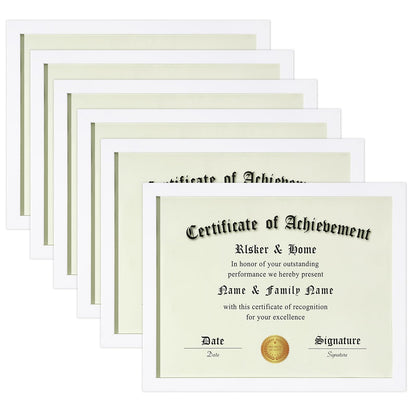 ELSKER&HOME 8.5x11 Picture Frame Certificate Document Frame 6 Pack Glass