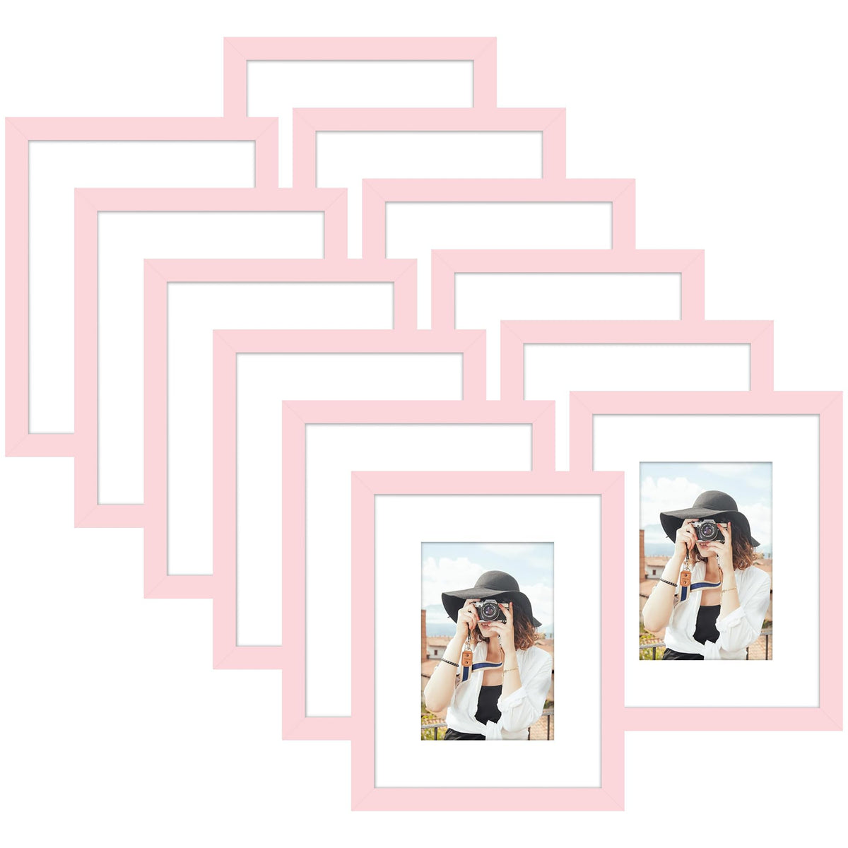 Picrit 8x10 Picture Frame Set of 12, Modern Gallery Wall Frames, Black