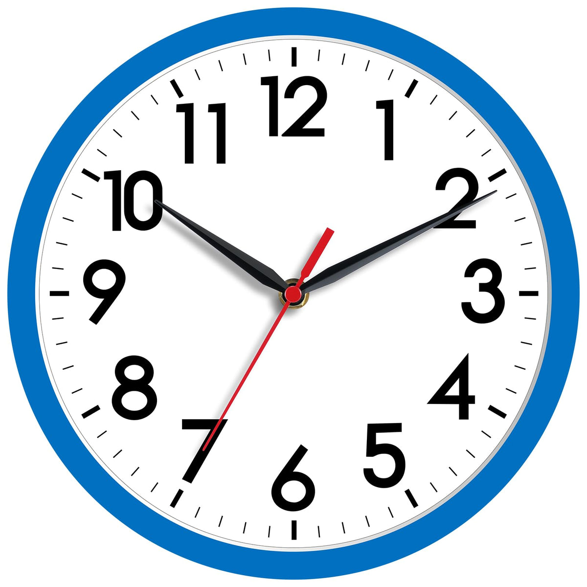 AKCISOT 8 Inch Wall Clock, Silent Battery Operated Analog Clock, Black