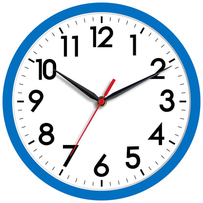 AKCISOT 14 Inch Wall Clock, Silent Battery Operated Analog Clock, Black