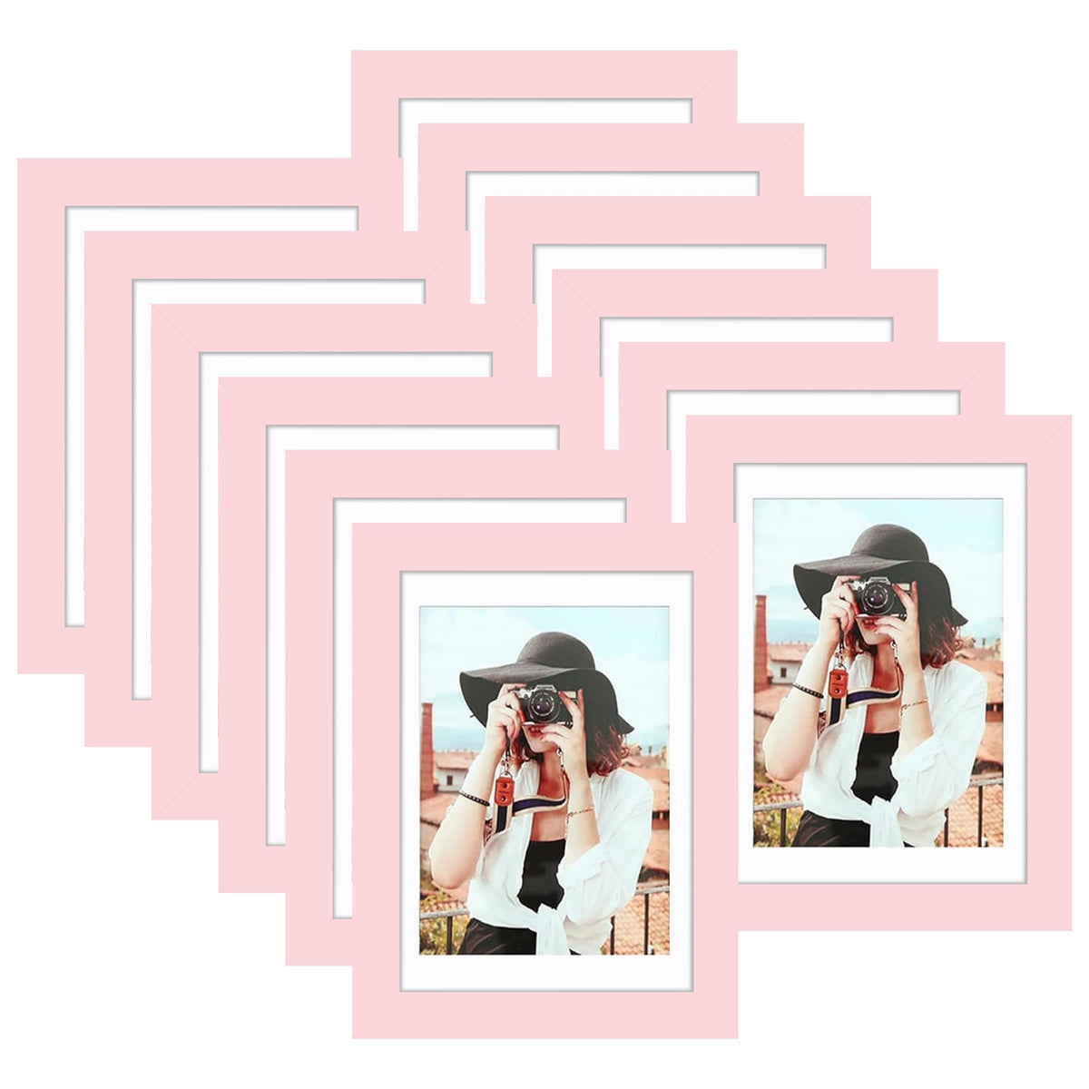Picrit 8x10 Picture Frame Set of 12, Modern Gallery Wall Frames, Black