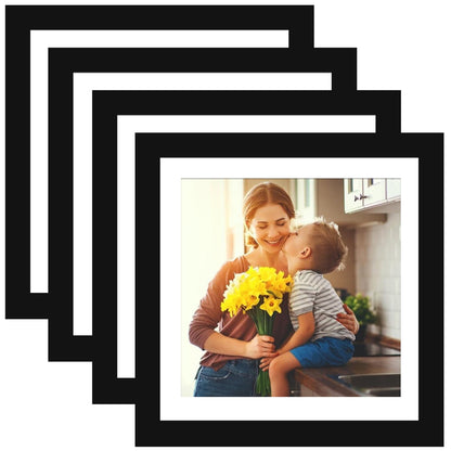 SESEAT 8x10 Picture Frames Rustic Brown with Mat Photo Frames 4 Packs for Tabletop or Wall