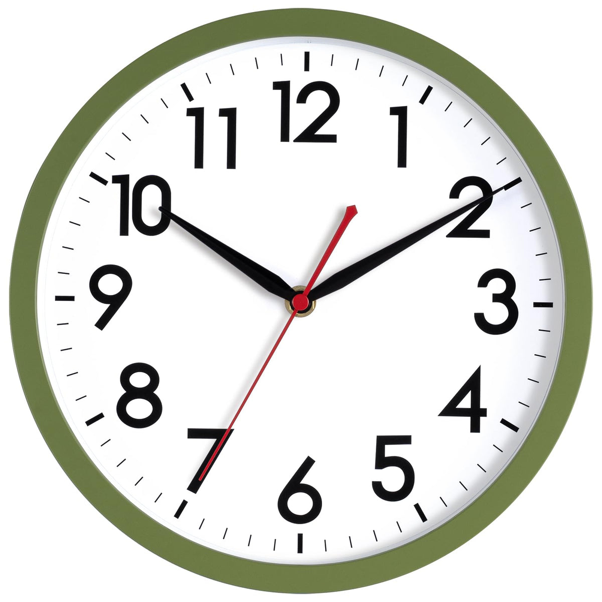 AKCISOT 8 Inch Wall Clock, Silent Battery Operated Analog Clock, Black