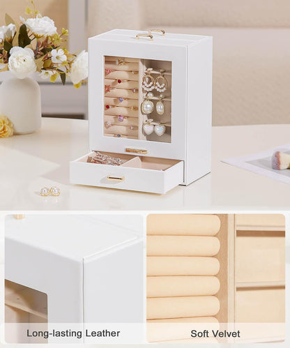 Homde Display Jewelry Box for Girls: Starter Organizer with Clear Window