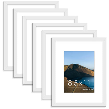 PEALSN 8x10 Picture Frame Set of 6,Wall or Tabletop Display,Black Woodgrain