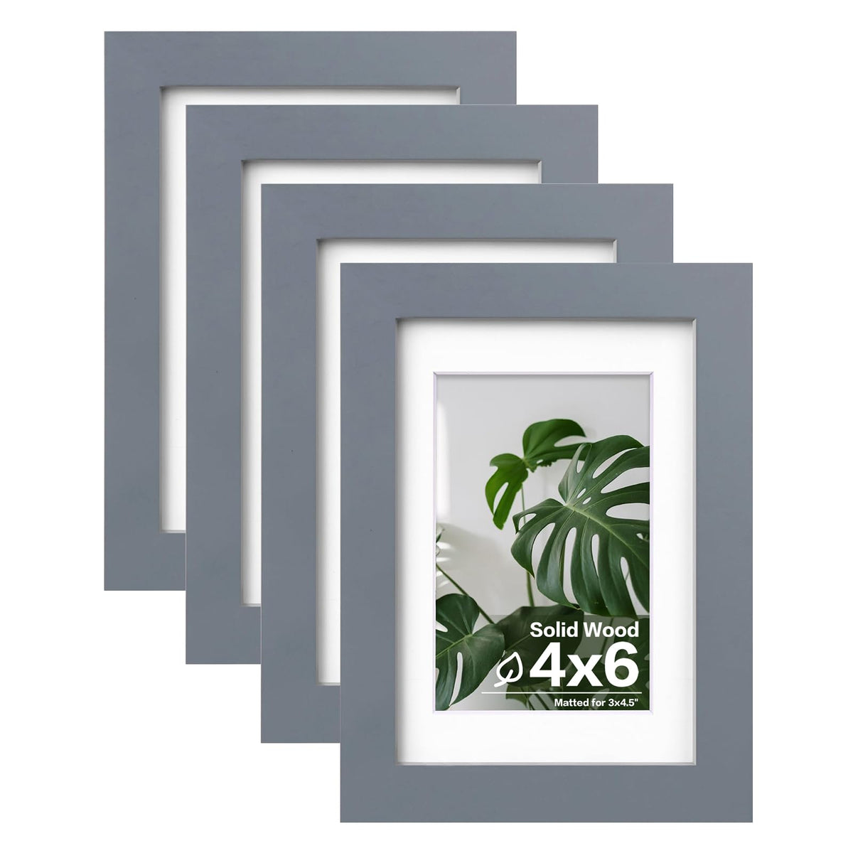 Egofine 11x14 Picture Frames 4 Pack Display Pictures 5x7/8x10 with Mat or 11x14 Without Mat Made of Solid Wood Covered by Plexiglass for Table Top Display and Wall Mounting Photo Frame, Light Brown