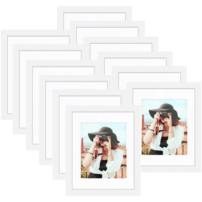 Picrit 8x10 Picture Frame Set of 12, Modern Gallery Wall Frames, Black