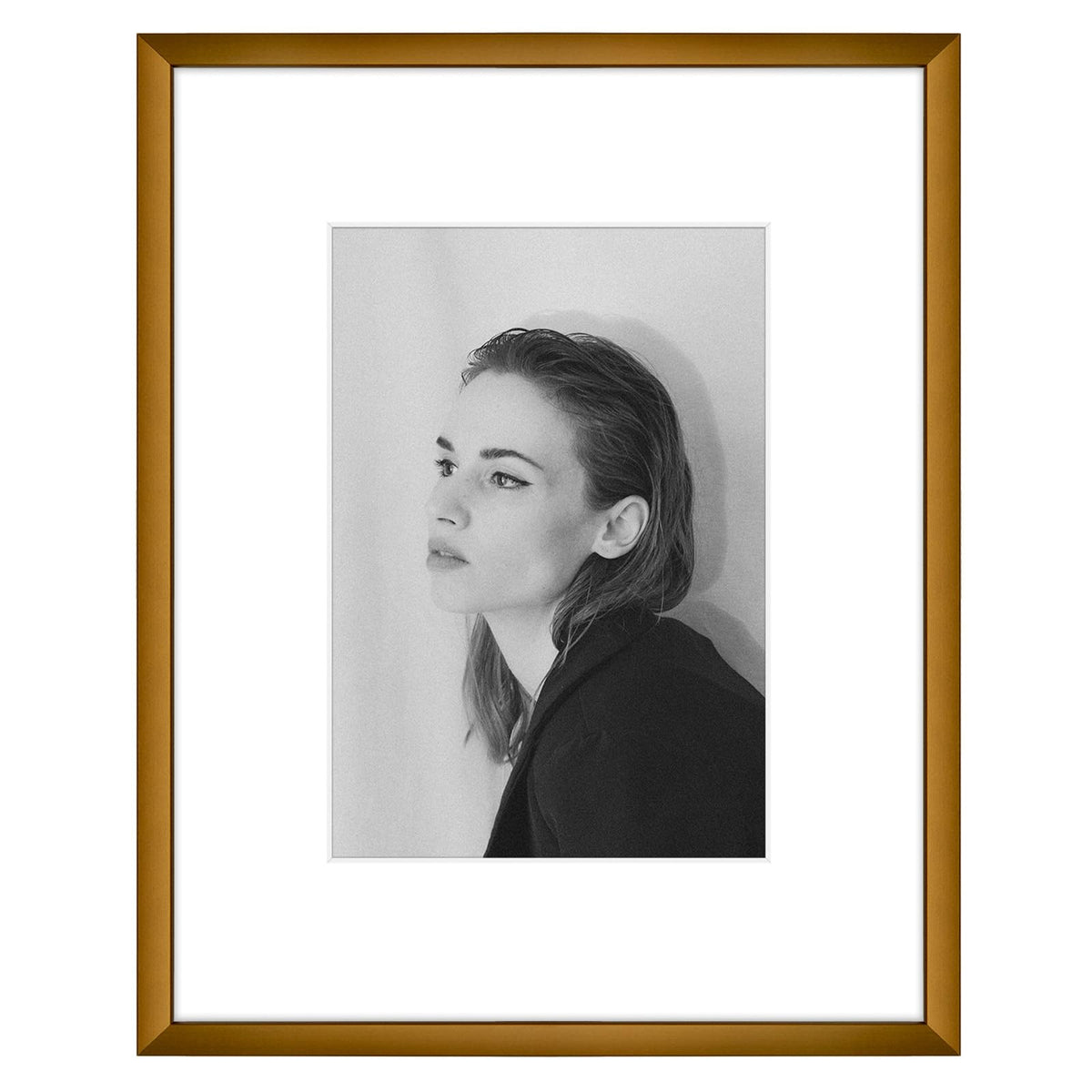Golden State Art 11x14 Gold Aluminum Frame with White Mat, Real Glass