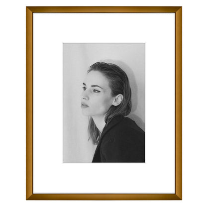 Golden State Art 11x14 Gold Aluminum Frame with White Mat, Real Glass