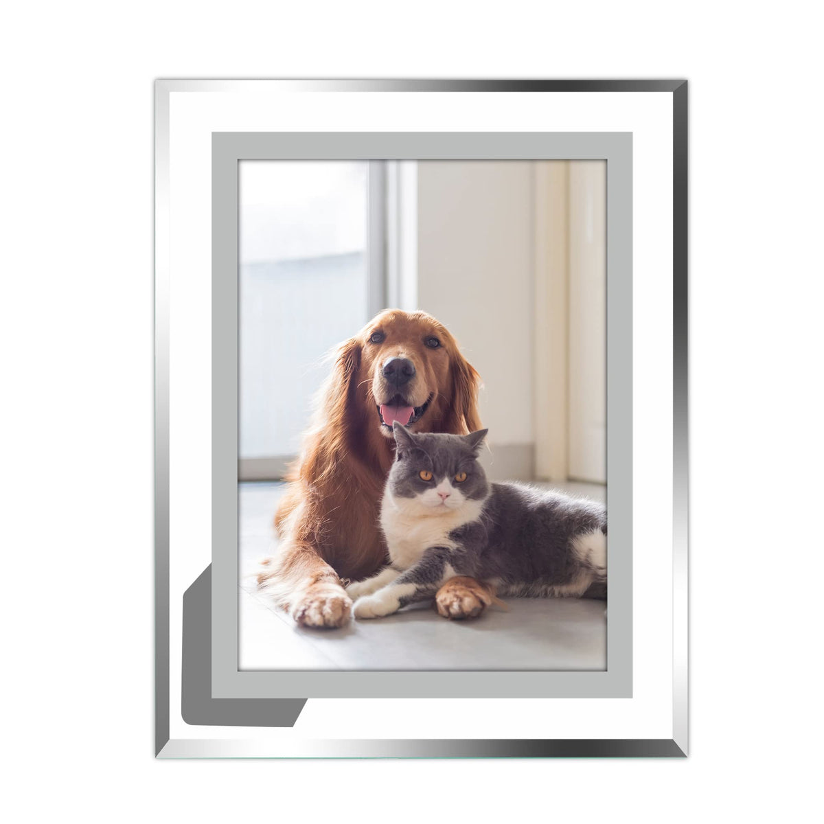 Vienrose 5x7 Picture Frame Set of 2, Clear Glass Photo Frames with Silver Edge, Horizontal or Vertical Display for Tabletop, Desk, Home, Office Decoration Fits 5x7 Photos Easy Photo Swap Gift Ready