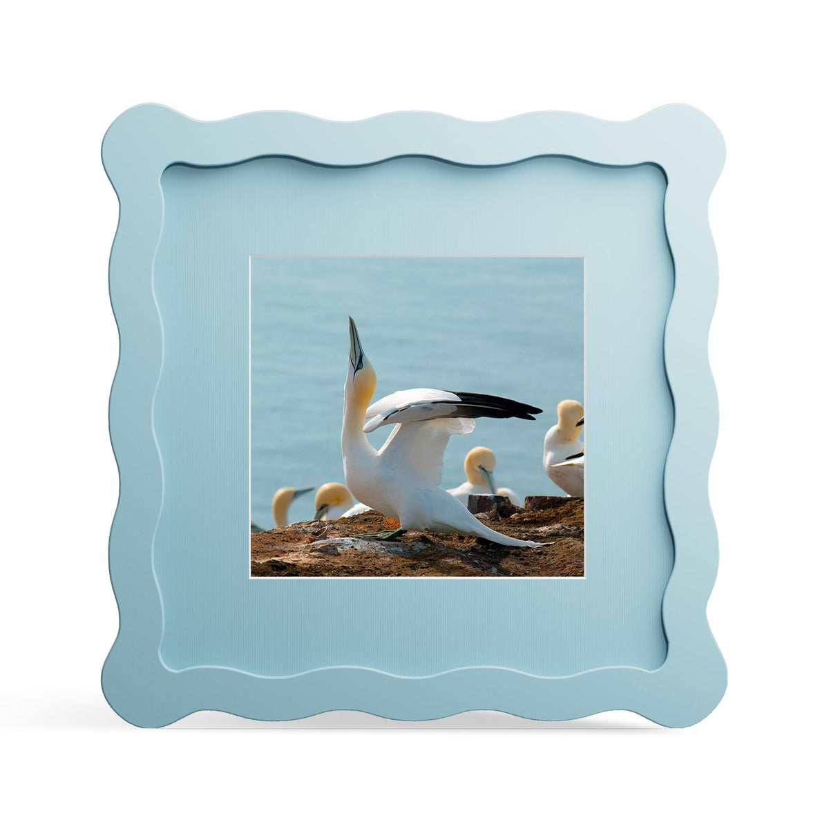 4x6 Picture Frame with Mat for 3.5x5, Wavy Edge Wooden Real Glass Photo Frame for Tabletop and Wall Hanging, Green, 1 Pack