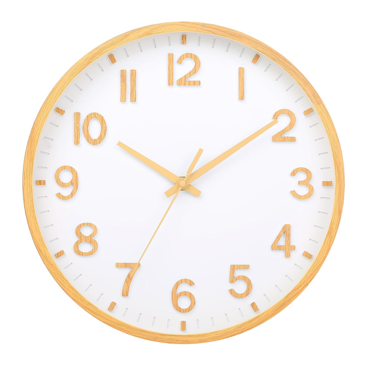 Wall Clocks Battery Operated 8 inch Modern Wall Clock,Silent Non Ticking Wall Clock for Living Room Bedroom Kitchen Office Classroom Decor (Black Gold)