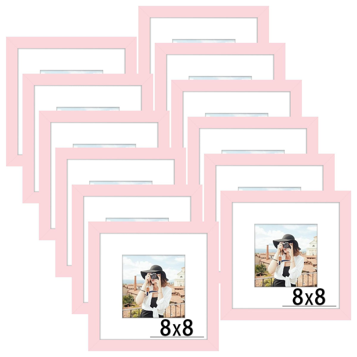 Picrit 8x10 Picture Frame Set of 12, Modern Gallery Wall Frames, Black