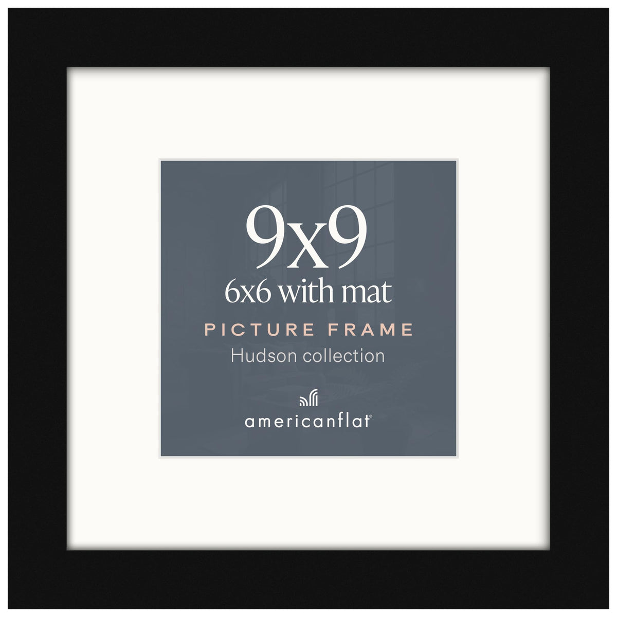Americanflat 22x28 Poster Frame - Matted to 18x24 - Engineered Wood - Black