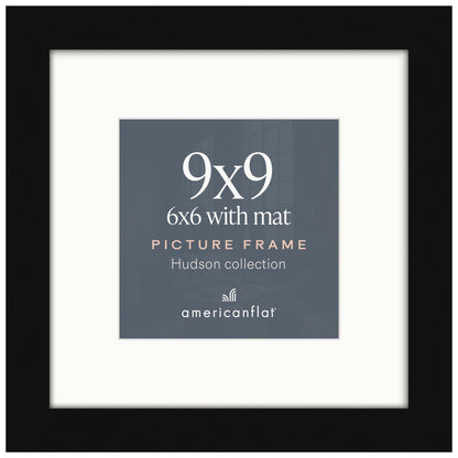 Americanflat 22x28 Poster Frame - Matted to 18x24 - Engineered Wood - Black