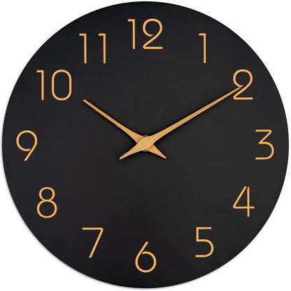 Mosewa Wall Clock 14" Battery Operated Silent Non-Ticking Simple Minimalist