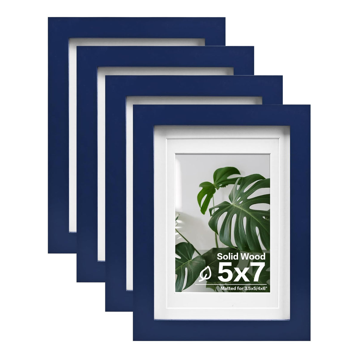 Egofine 11x14 Picture Frames 4 Pack Display Pictures 5x7/8x10 with Mat or 11x14 Without Mat Made of Solid Wood Covered by Plexiglass for Table Top Display and Wall Mounting Photo Frame, Light Brown