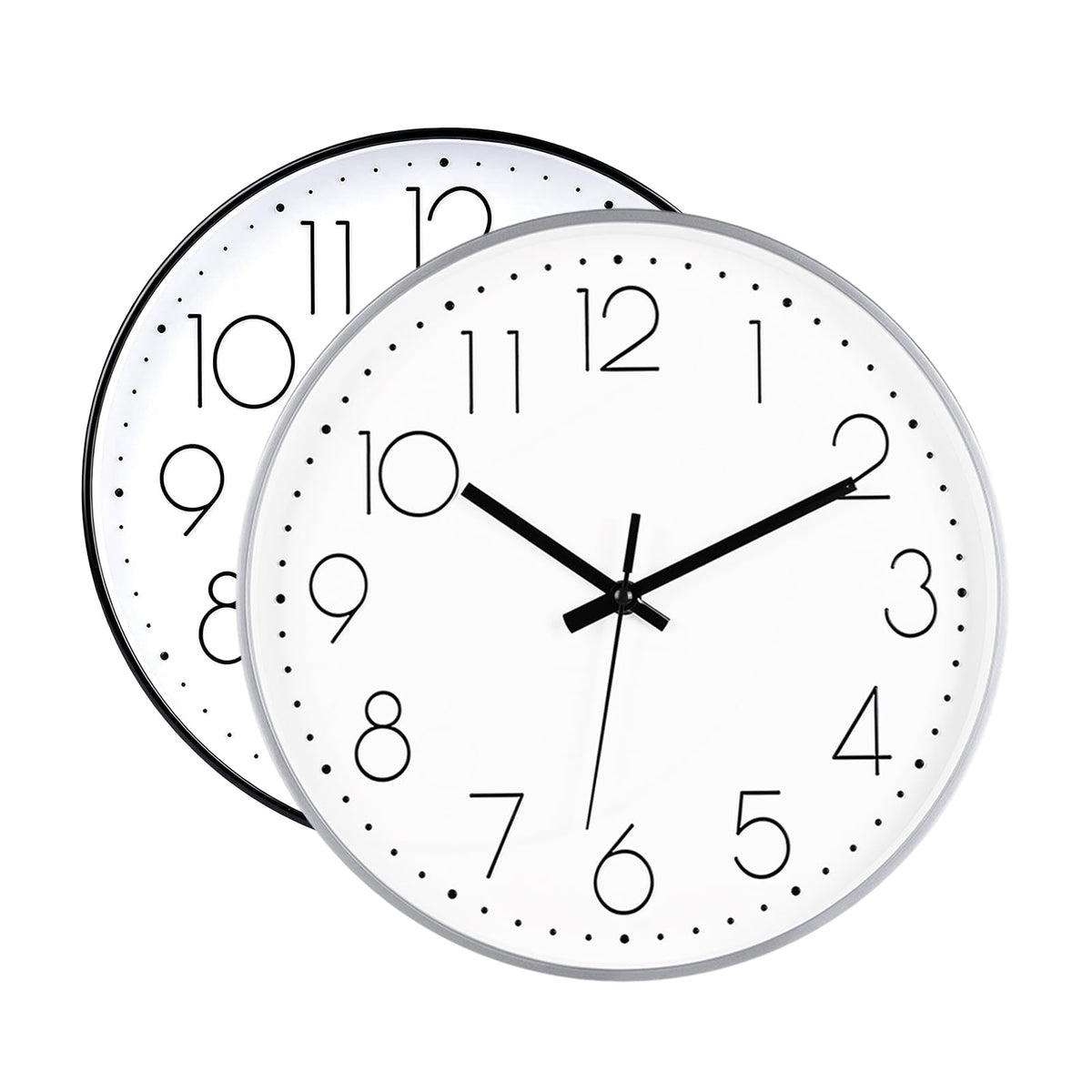 jomparis Wall Clock 12 Inch Non-Ticking Silent Battery Operated Round Wall Clock Modern Elegant Simple Style Clock for Home Office Kitchen Bedroom Living Room