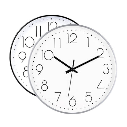 jomparis Wall Clock 12 Inch Non-Ticking Silent Battery Operated Round Wall Clock Modern Elegant Simple Style Clock for Home Office Kitchen Bedroom Living Room