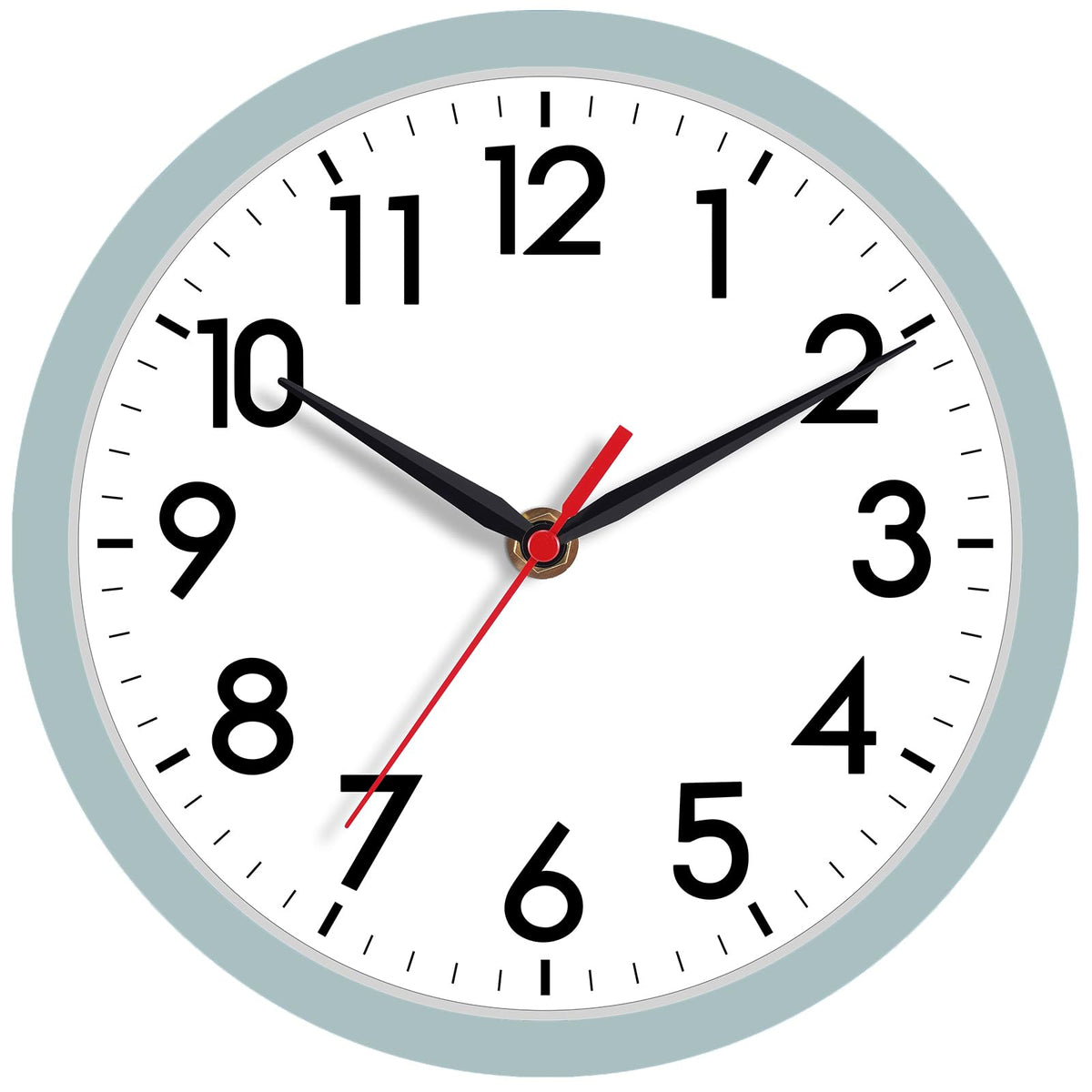 AKCISOT 12 Inch Wall Clock, Silent Battery Operated Analog Clock, Black