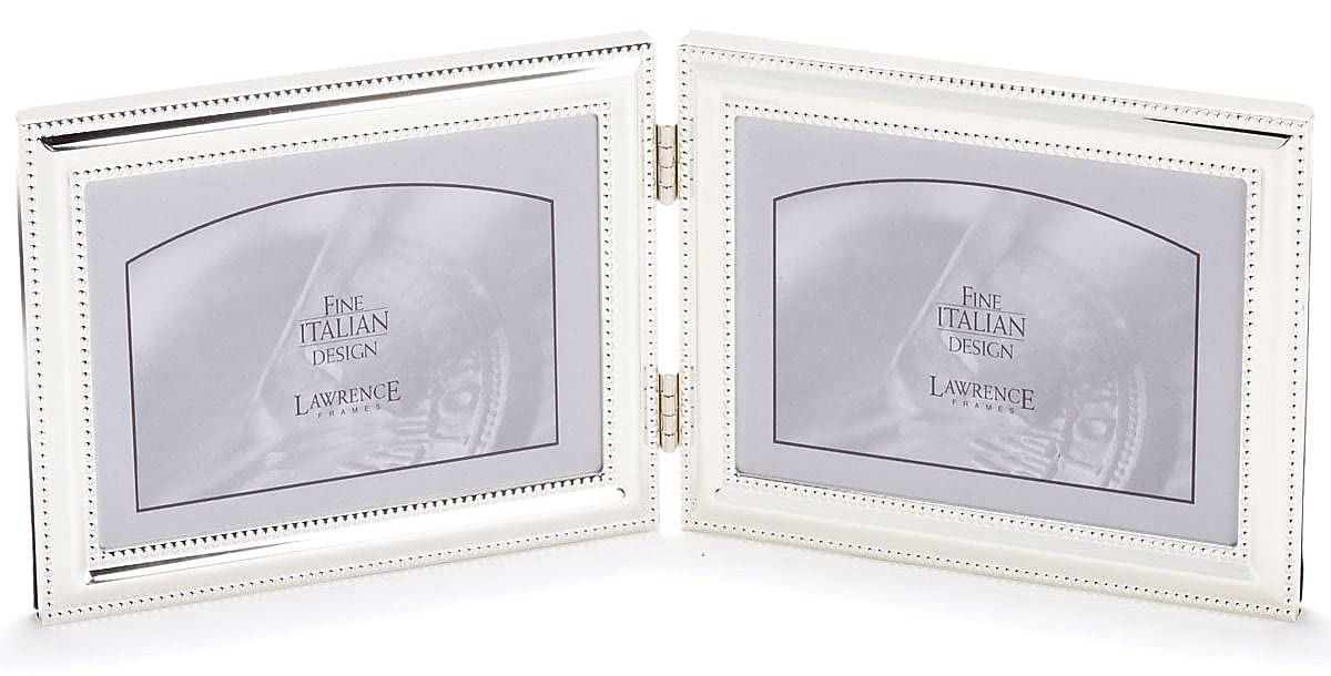 Lawrence Frames 510780 8x10 Metal Picture Frame Silver-Plate with Delicate Beading