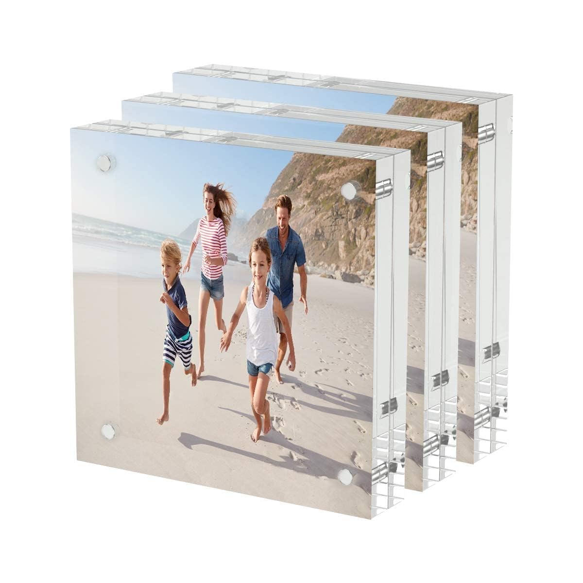 AITEE 4x6 Acrylic Picture Frames 3 Pack, Clear Picture Frames，20% Thicker