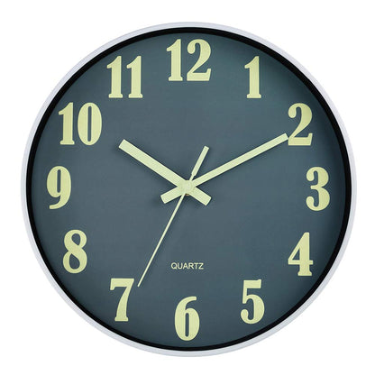 JoFomp Glow in The Dark Clock, 8 Inch Modern Silent Non Ticking Wall Clocks Battery Operated, Night Light Wall Clock for Living Room Decor, Wall Clock Decorative for Kitchen Bedroom