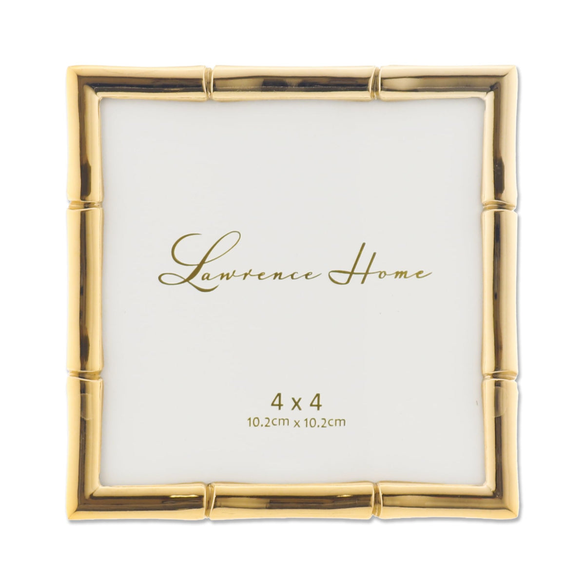 Lawrence 712246 4-Inch W x 6-Inch H Gold Metal Picture Frame with Bamboo Design