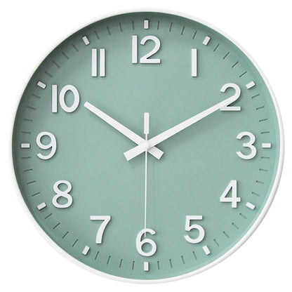 HZDHCLH 8 Inch Wall Clock Battery Operated Silent Non Ticking Green Modern