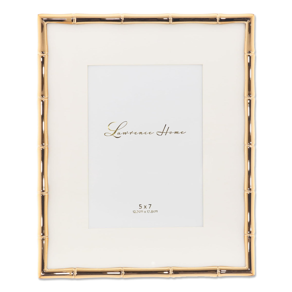 Lawrence 712246 4-Inch W x 6-Inch H Gold Metal Picture Frame with Bamboo Design