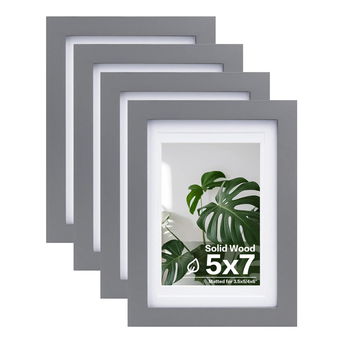 Egofine 11x14 Picture Frames 4 Pack Display Pictures 5x7/8x10 with Mat or 11x14 Without Mat Made of Solid Wood Covered by Plexiglass for Table Top Display and Wall Mounting Photo Frame, Light Brown